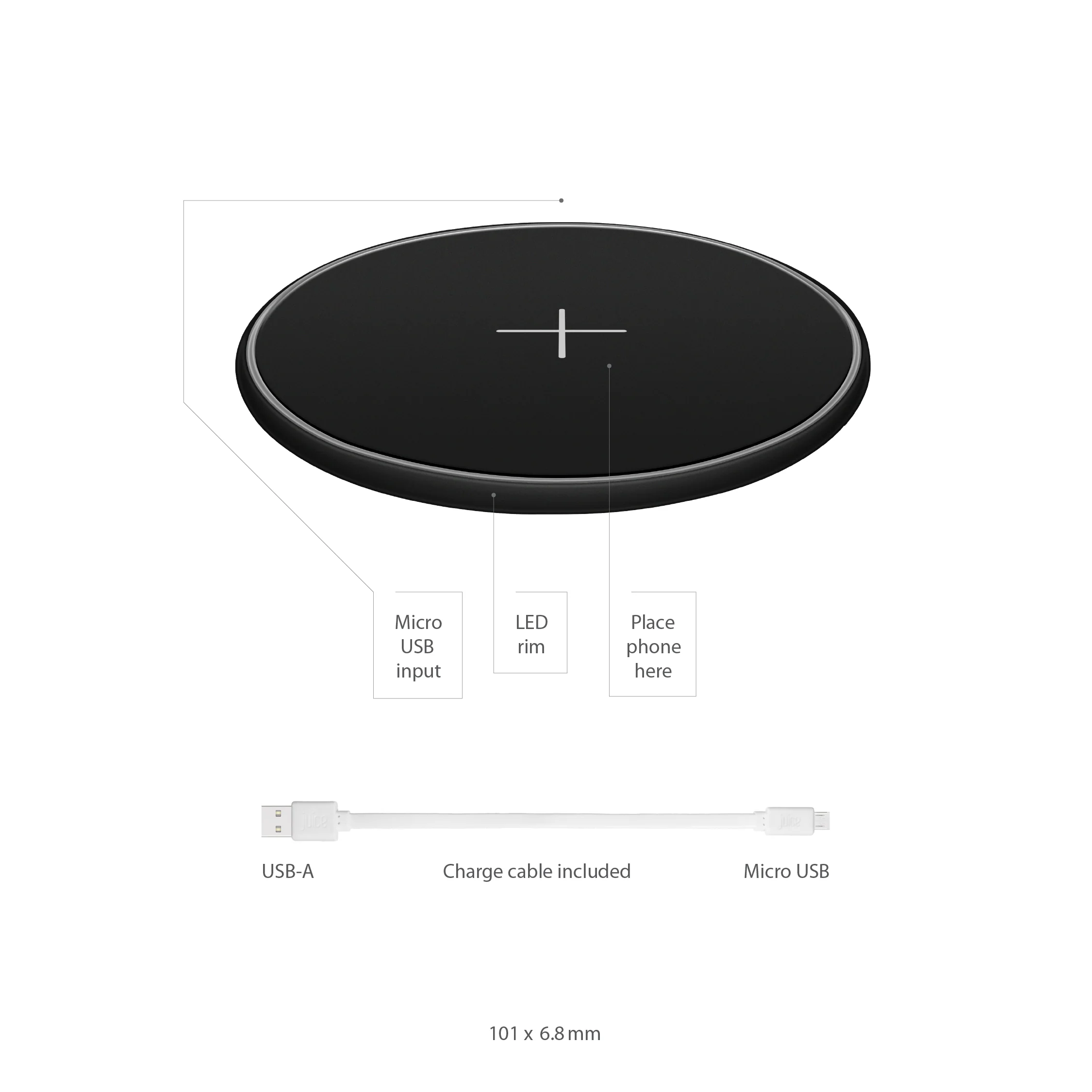 Juice 15W Wireless Charging Pad – Black - Image 3