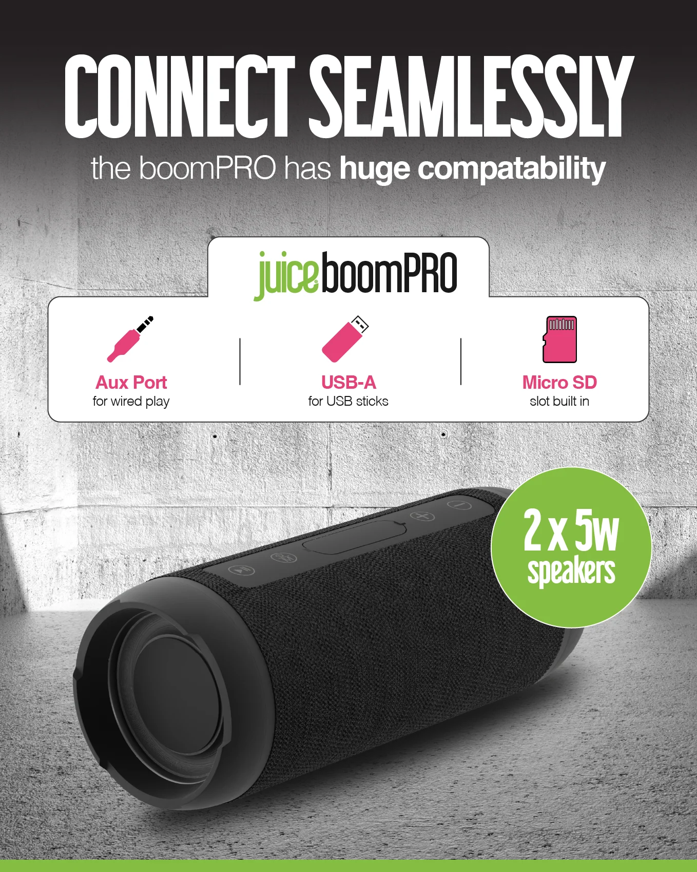 Juice Boom Pro Bluetooth Speaker – Black - Image 5